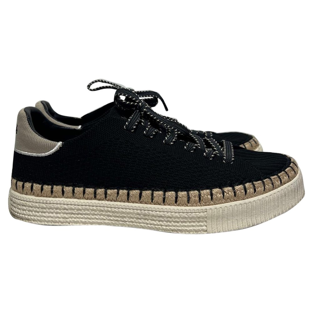 Chloé Telma Lace Up Sneakers in Black Cotton 7833671008316