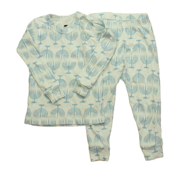 Monica + Andy Boys White | Blue Menorah 2-piece Pajamas 7805988700220