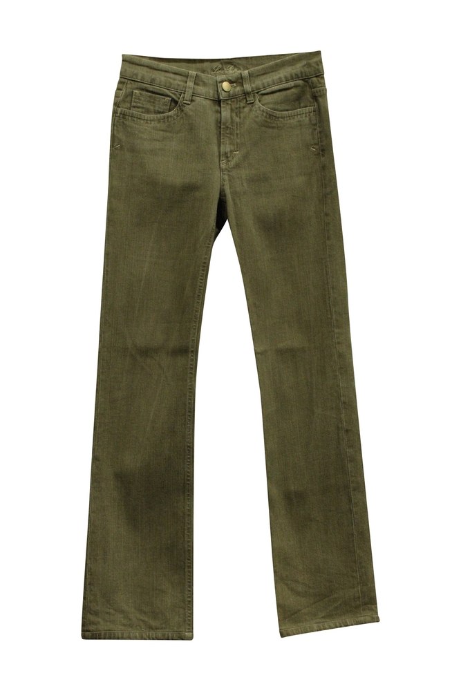 Loro Piana Straight Leg Pants in Green Cotton 7833701613628