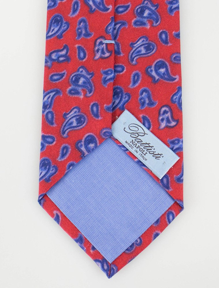 Red with Paisley Pattern 100% Silk Neck Tie