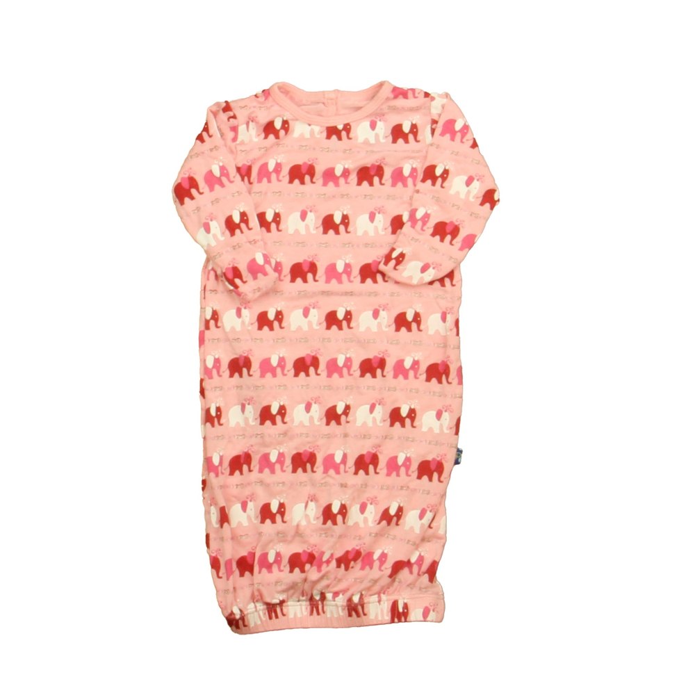 Kickee Pants Girls Pink Elephants Long Sleeve Outfit 7806016454716
